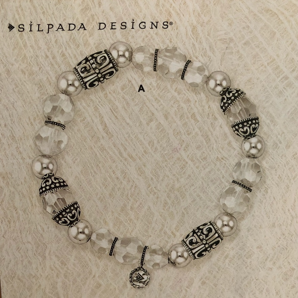 Silpada Glass Bead Sterling Silver Bracelet B2413 - Picture 4 of 15